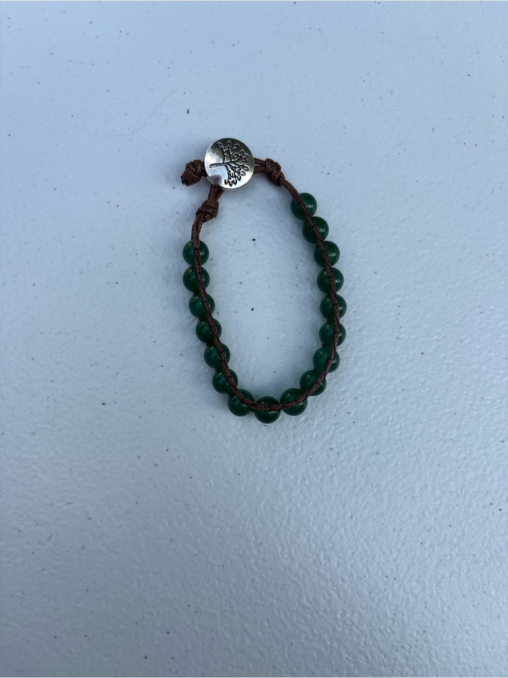 Hand-Knotted Green Bead Bracelet - Women